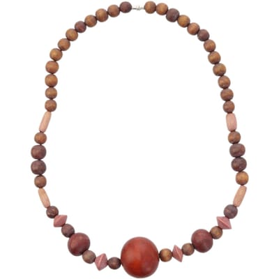Behave – ketting met houten kralen en warme tinten – earthy stijl