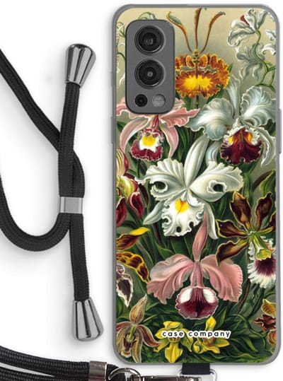 Case Company® - Hoesje met koord geschikt voor OnePlus Nord 2 5G hoesje met Koord - Haeckel Orchidae - Telefoonhoesje met Zwart Koord - Bescherming aan alle Kanten en Over de Schermrand