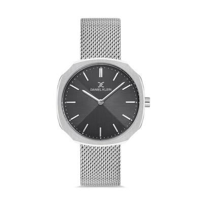 Daniel Klein DK.1.12651-4 - Horloge - Analoog - Dames - Vrouwen - Milanese band - Achthoek - Zilverkleurig - Zwart