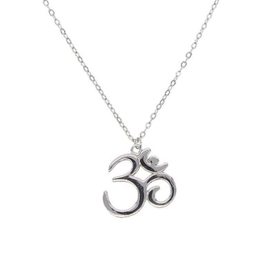N3 Collecties 925 Sterling Zilveren 41 + 5 Cm Ketting Vrouwen 'Ohm Om' Yoga Symbool Ketting