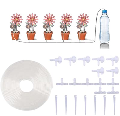 Druppelsysteem Tuin - Automatische Irrigatie - Planten Water Geven - Waterbesparend Ontwerp - 7 Meter Slang - Zwart
