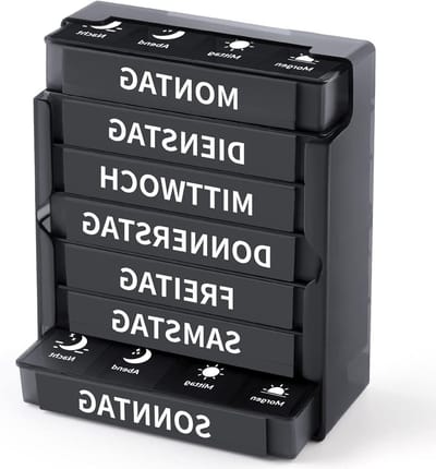 Tabletten organizer voor 7 dagen met 4 compartimenten – Ochtend, middag en avond medicijnbox voor supplementen en pillen