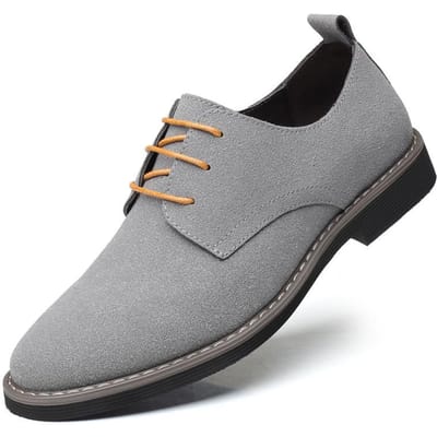 Chaussures Décontractées pour Hommes Oxford Daim Lacets Bleu Chaussures Plates pour Hommes Mocassins de Luxe Mocassins Chaussure Habillée pour Hommes Para Hombre 39-48 42 gris
