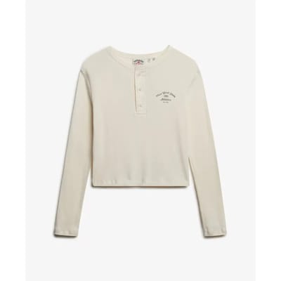 Superdry Athletic Essentials Overhemd met Lange Mouwen White Grootte: 34