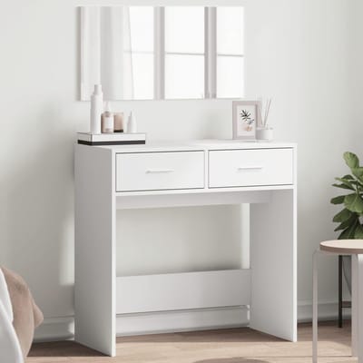 Kaptafel met Spiegel - Slaapkamer Meubel - Make-up Routine - Duurzaam Hout Materiaal - 80x39x80 cm - Wit
