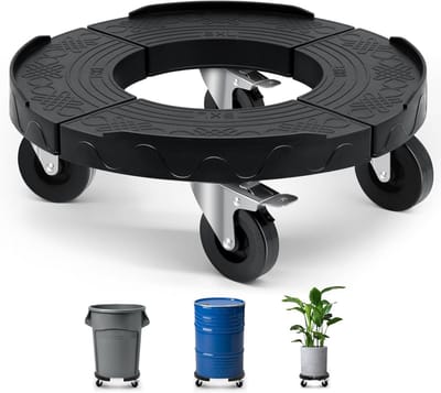 Verstelbare Prullenbak Dolly met Wielen voor Vaten en Vuilnisbakken (15-19 Inch Capaciteit)
