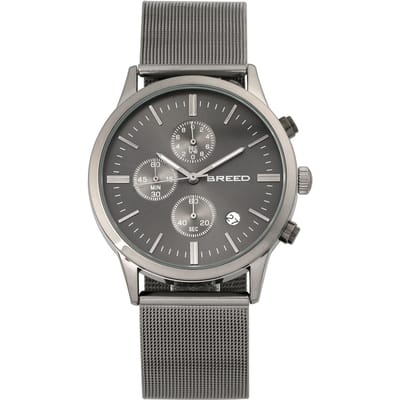 Breed Espinosa chronograaf mesh-armband horloge met datum