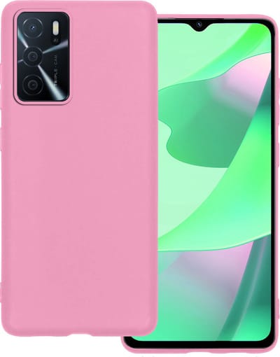 Hoesje Geschikt voor OPPO A16s - Sterk & Shockproof - Hoes Cover - Siliconen Case - Lichtroze