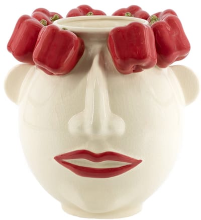 HomeBound by KY | Aardewerk vaas bell pepper face | bloemenvaas | 25,5x25,5x26cm