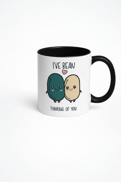 Grappige Koffiemok - 'I'VE BEAN THINKING OF YOU' - Lieve Bonen Pun Mok - Thee Cadeau