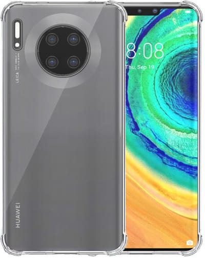 Smartphonica Telefoonhoesje Geschikt voor Huawei Mate 30 Pro - Mate 30E Pro 5G Transparant Schokbestendig - Shockproof TPU SIliconen Backcover Case met Stootrand Doorzichtig