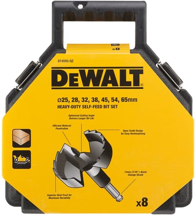 DeWALT DT4593 Cilinderkopboorset 8-delig 25-65mm + verlengstuk 140mm