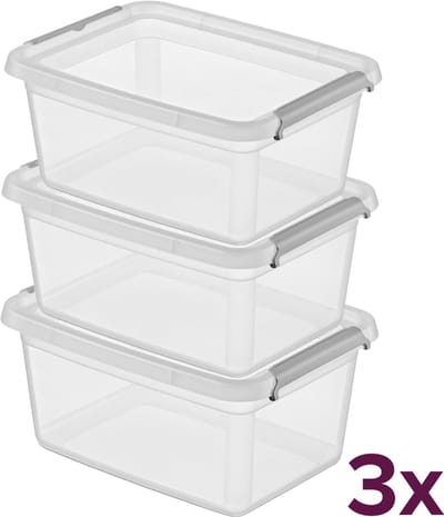 Waterdichte opbergbox 100 liter (voordeelbundel) Five® - Heavy Duty - Transparant - Stapelbaar | Nestbaar | Met deksel | Waterdicht | Heavy Duty | Rolbaar - Opbergbox met deksel - Opslagbak - Opslagbox- Opbergbak