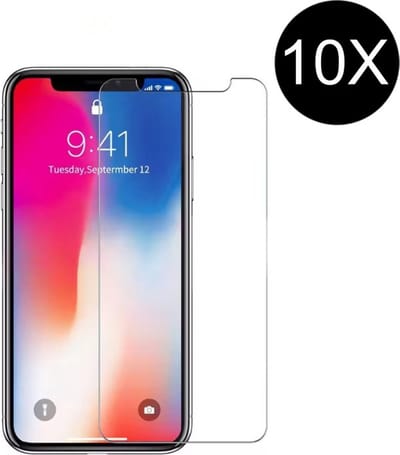 TG Techgrip - 10 Stuks Screenprotector Geschikt voor iPhone 10/X/XS - 2.5 D 9H HD Diamond Glas Screen protector Tempered Glass Beschermglas geschikt voor iPhone 10/X/Xs