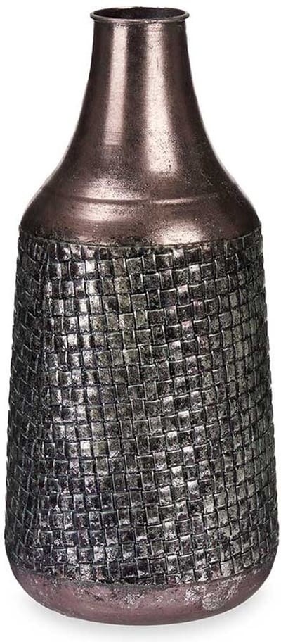 Giftdecor Bloemenvaas Antique Roman - zilver/brons - metaal - 21 x 44 cm - Design vaas met historisch karakter