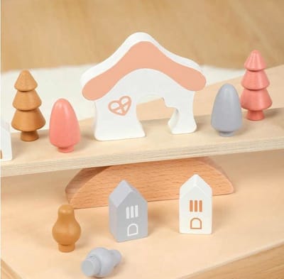 Balance spel - Montessori Speelgoed - Kinderen 3-5 jaar-Evenwichtsbalk Speelgoed Met Puzzelblokken En Wip