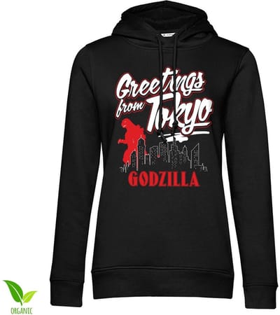 Godzilla Greetings From Tokyo Girls Dameshoodie Zwart