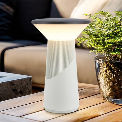 B.K.Licht Pilia - Tafellamp oplaadbaar - snoerloze lamp - dimbaar - met batterij - usb-c - Ø15 x 24cm - antraciet & brons metallic