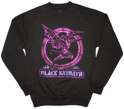 Black Sabbath - Neon Pink Henry Sweater/trui - S - Zwart