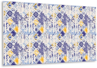 Tulup PVC Wandpaneel - Vintage Azulejo Vinyl Wandpaneel - 100 cm x 50 cm - Veelkleurig Vinyl Wandbekleding - 1 stuk - Wandpaneel Zelfklevend - Mozaïek Muurpaneel - Vinyl Wandpaneel - Plaktegels Keuken en Badkamer