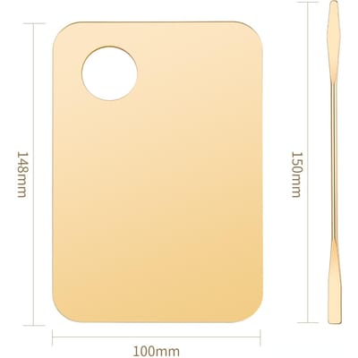 Acryl Palet Met Stang Make-up Menggereedschap Nail Art Polish Mengplaat Foundation Oogschaduw Roze Goud