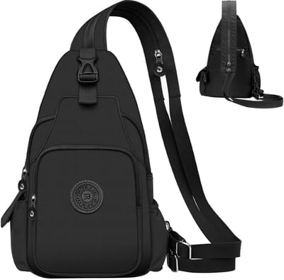 Cosensi - Crossbody Shoulder Bag - Sling Bag - Waterdicht en Lichtgewicht - Zwart - Multi-Pocket - Ideaal voor Reizen en Sport