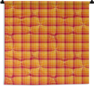 Wandkleed - Wanddoek - Oranje - Patronen - Abstract - 180x180 cm - Wandtapijt