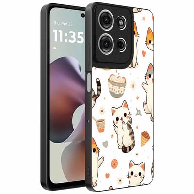 Geschikt voor Motorola Moto G56 Telefoonhoesje met katten opdruk - TPU backcover case cat design - Smartphonica geschikt voor Motorola Moto G56