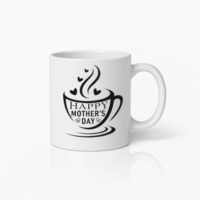 Happy Mother's Day Koffiemok - Elegant Moederdag Cadeau - Thee Beker voor Mama - Wit