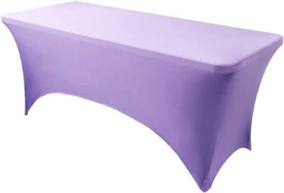 Stretch Spandex Tafelhoes - Elastisch Tafelkleed - Tafel Beschermen - Versterkte Been Zakhouders - 122 x 61 cm - Paars