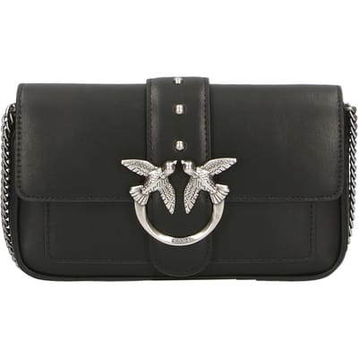 PINKO Schoudertas Love One Pocket C Black - Old Silver Zwart