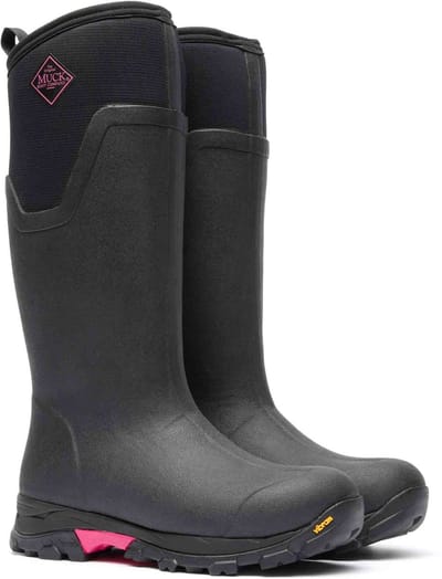 Muck Boot Arctic Ice Tall AGAT | Zwart/Felroze - Regenlaarzen - Maat 42 -