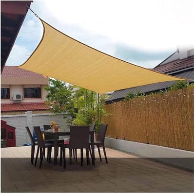 Schaduwdoek - Zonnedoek - Terras Overkappen - Scheurvast Materiaal - 3 x 6 m - Beige
