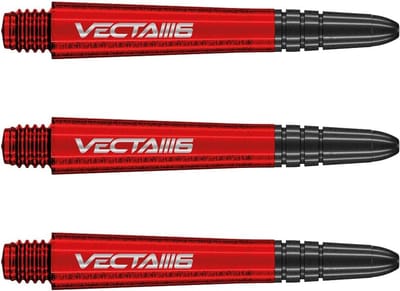 Professionele Dartschachten Polycarbonaat - Set van 3 in Rood & Zwart - Medium Lengte
