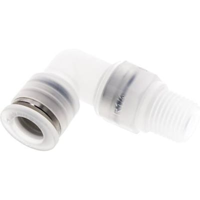 10mm x R1/4'' 90 graden L-verbinding PA Insteekfitting Buitendraad Draaibaar EPDM/PTFE