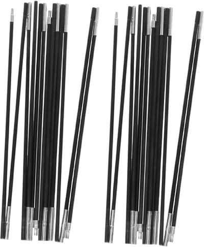 Vervangende Tentstokken - Reparatieset Stokken - Kamperen Buiten - Opvouwbaar Glasvezel - 48.5cm Lengte - Zwart