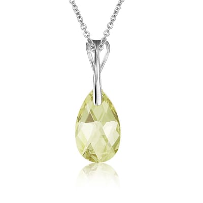 Montebello Ketting Pia DZ513H - Swarovski Druppel - 925 Zilver Gerhod. - 16mm - 50cm