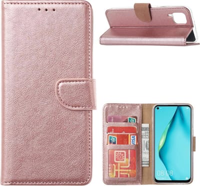 Bookcase Geschikt voor: Huawei P40 Lite - Rose Goud - portemonnee hoesje