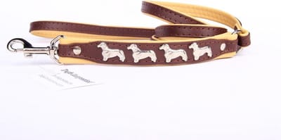 Dog's Companion - Leren Hondenriem Teckel - Lengte: 120cm (12 mm), Kleur: Bruin / Naturel