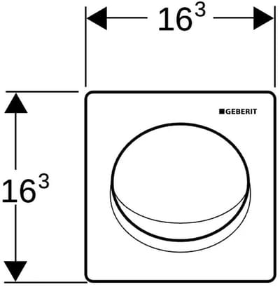 Geberit 115.819.11.1 - urinoirbediening met pneumatische spoelfunctie - drukplaat - alpenwit - Samba-design