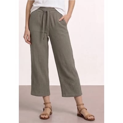 7/8 Wide Legs mousseline broek in Loose Fit