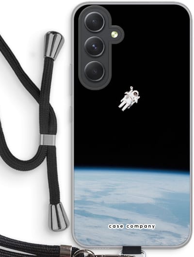 Case Company® - Hoesje met koord geschikt voor Samsung Galaxy A54 hoesje met Koord - Alone in Space - Telefoonhoesje met Zwart Koord - Bescherming aan alle Kanten en Over de Schermrand