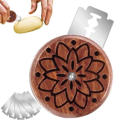 Broodsnijder Hout - Bakkerij Hulpmiddel - Ambachtelijk Bakken - Hoekig Snijontwerp - 79 Centimeter - Natuurlijk