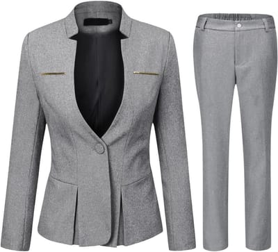 Dames 2 Stuk Slim Fit Blazer en Broek of Rok Kostuum