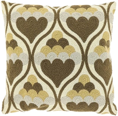 Unique Living Sierkussen Julia - Textiel - Bruin - 45x45 cm (BxD) - Dessin 1