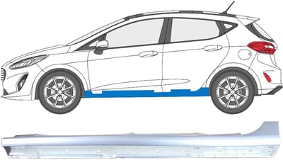 Volledige dorpel voor Ford Fiesta 2017-2023 / Links