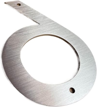 Huisnummer 6 - Adresbord Deur - Huis Aanduiden - Klassiek Design - 127 mm - RVS