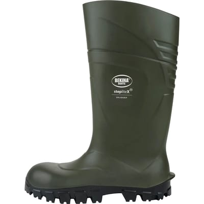 Bekina Steplite X Solidgrip Veiligheidslaarzen S5 – Werklaarzen met Stalen Neus en Stalen Zool – Extra Grip – Waterdicht – Groen/Zwart – Maat 36