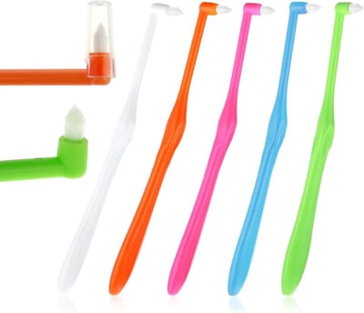 Dailygoods- Tandenborstel - 5 Stuks Getufte Tandenborstel - Interspace Tandenreiniger - Orthodontische Reiniging - Kunststof - 16 x 2 cm - Interdentale Borstel