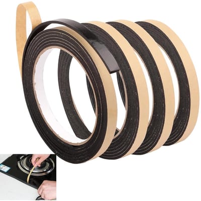 Allecto Plus - 4 stuks afdichtingstape voor keukenfornuis en ramen - 2 m x 10 mm - zelfklevend - glaskeramische kookplaten
